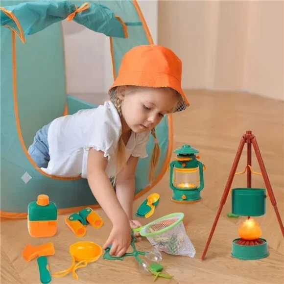 Kids Camping Set with Tent 30pcs Outdoor Campfire Toy Set for - Main Image